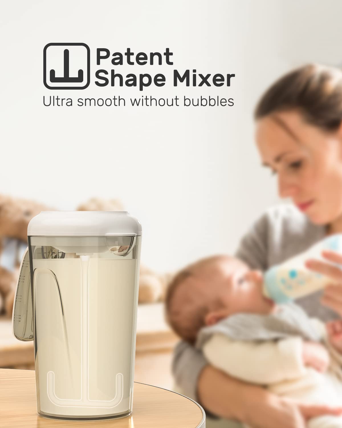 Grownsy 32OZ Baby Formula Mixer Pitcher, Rechargeable Electric Formula Mixing Pitcher, Automatically Mixing for Formula Powder Without Air Bubbles or Lumping,BPA Free,Easy to Clean - Image 5